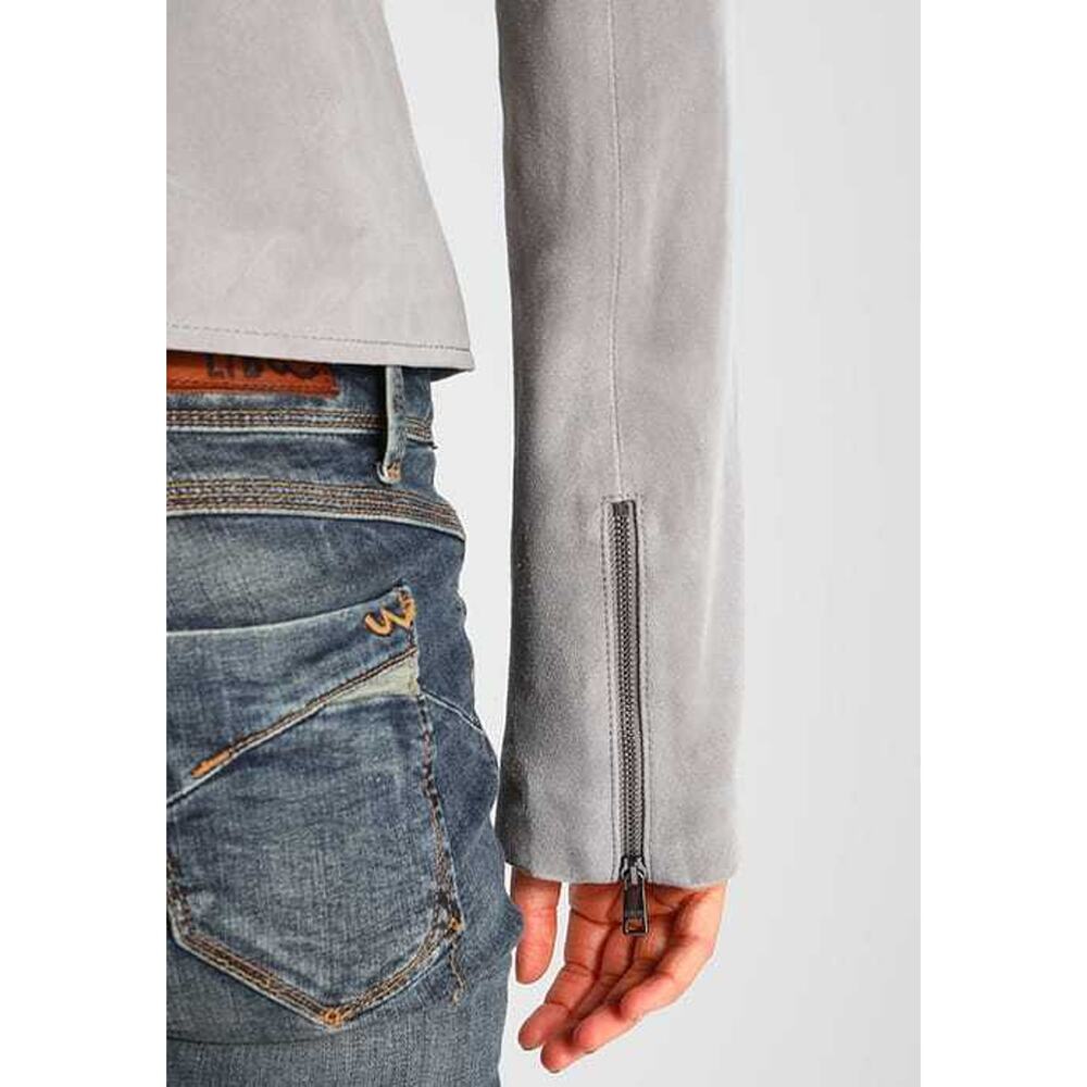 NWT Banana Republic Suede Band Jacket, Light Grey SIZE L #873949 N0117 - Picture 5 of 7